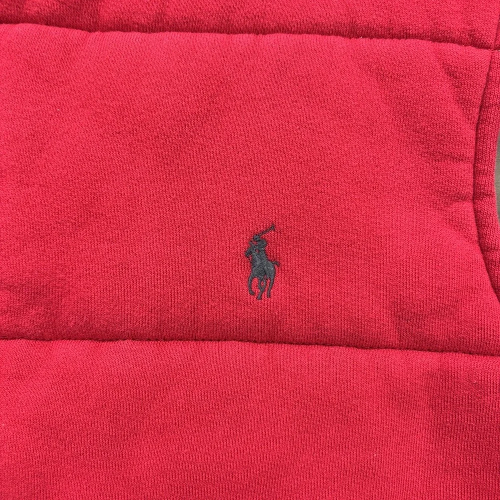 Vintage Polo Ralph Lauren Puffer Vest Gilet Mens XL Full Zip Button Lined Red